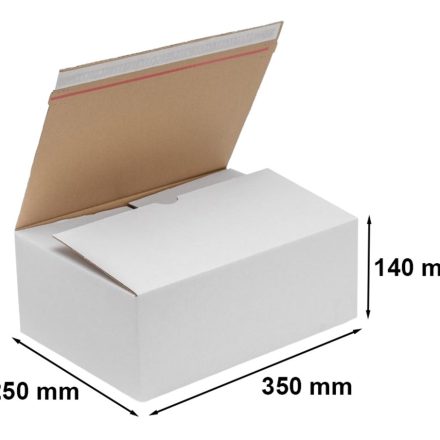 Commerce électronique en carton F703 A4 350x250x140 mm blanc avec bande adhésive