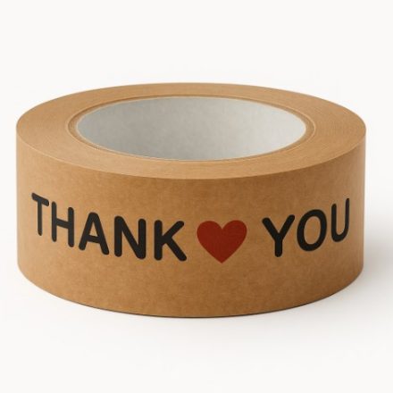 Rubrique papier Kraft Merci 48 mm x 50 m imprimés