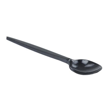 Cuillères jetables en plastique noir 125 mm 100 pcs pour la restauration