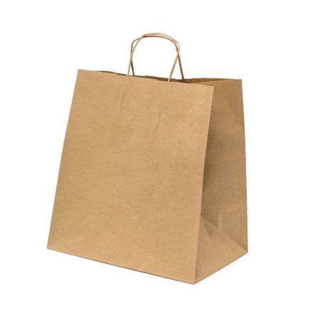 Sac en papier Kraft 330x190x320mm marron 90 g/m2 avec fond de bloc