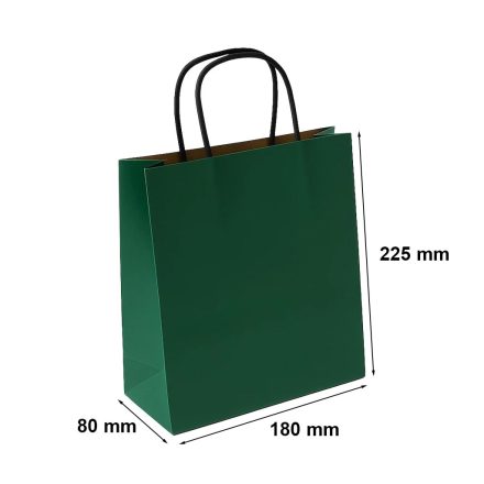 Petits sacs en papier cadeau vert 180x80x225 avec poignée