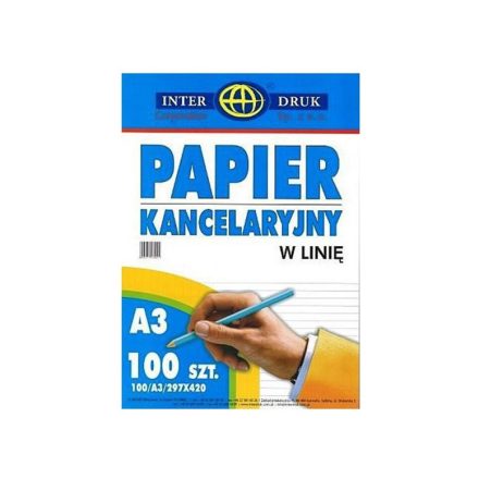 Papier de Chancellerie A3 dans les lignes d'application 420x297 mm 100 Arche. 60 g/m2