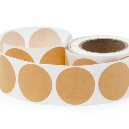 Etiquette autocollants rond adhésif brillant kraft fi 35 mm 250 pc