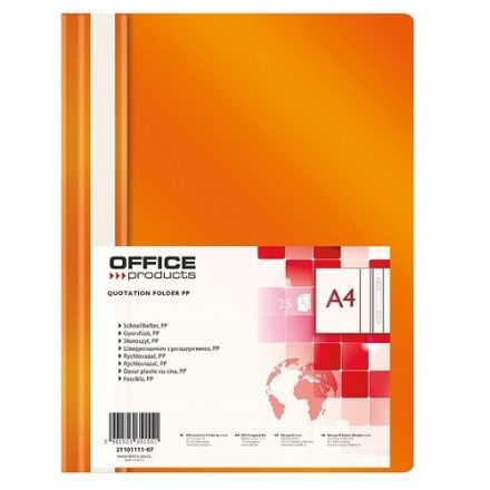 Cahier A4 PP doux orange sans surveillance pour les documents 25 pcs