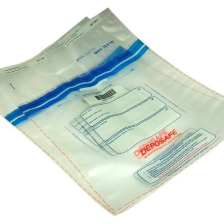 Sac de sécurité pour pièces de monnaie Depositafe 9,3 kg 270x290+80+30 100 pc