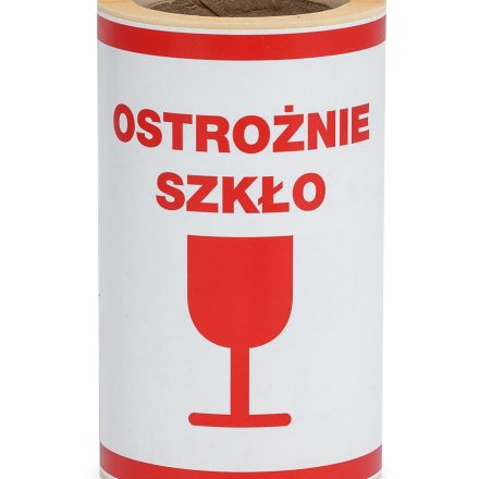 Autocollants d'avertissement en verre avec soin 100x100 mm - 100 pcs à rouleaux