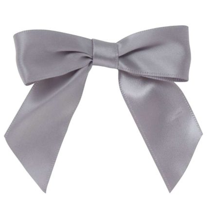 Arcs de satin autocollants 25 mm gris 10 articles pour cadeaux