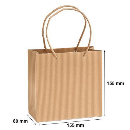Sac cadeau en carton ondulé 155x80x155 mm ficelle