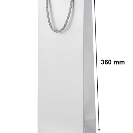 Sac cadeau laminé pour vin avec poignée 125x85x360 mm argent