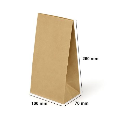 Sac en papier biologique 100x70x260 mm marron sans manche