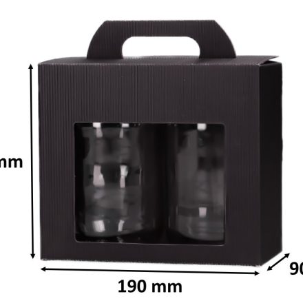 Boîte en carton 2 pots avec fenêtre 190x90x160 couleur noire
