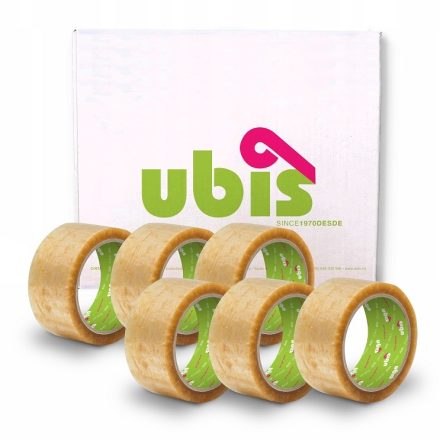 Bande d'emballage Solvent Caoutchouc transparent UBIS 48mm/60ed 6 pc