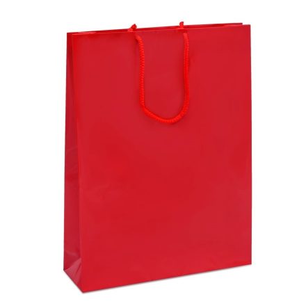 Sac cadeau Prestige stratifié 300x90x400 mm rouge avec poignée