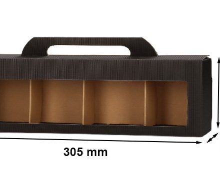 Boîtes noires bercées sur 4 pots 305x72x123 mm, 10 pcs