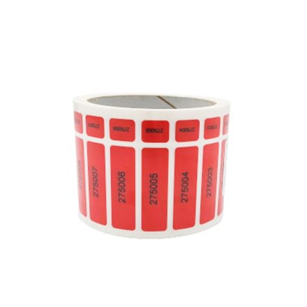 Bouchon autocollant rouge avec coupon 50x15+12 mm 1000 pcs sur rouleau