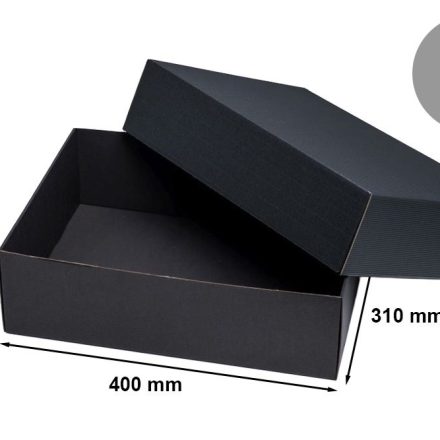 Boîtes en carton noir avec capuchon 400x310x120 mm, 10 pcs
