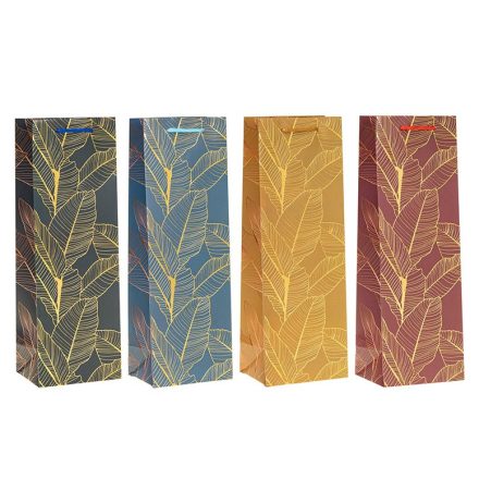 Sacs-cadeaux Lux pour bouteille de vin 12x9x35 cm mélange de motifs 12 pcs