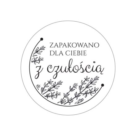 Autocollants blancs 35 mm Emballé pour vous avec tendresse 200 pc