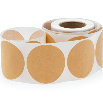 Autocollants ronds EKO Étiquettes légères Fi60mm kraft sur rouleau 250 pc