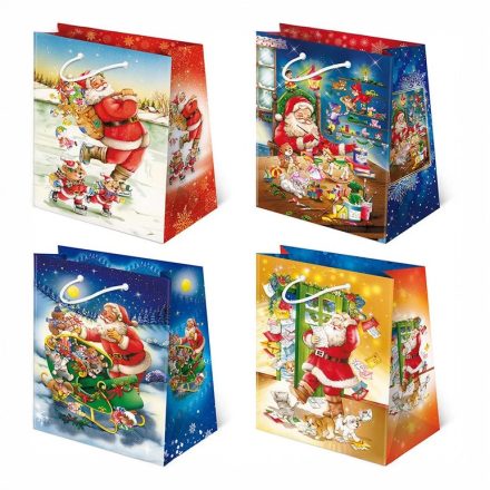 Sac cadeau de Noël MIX Père Noël 225x110x320 mm 10 pcs