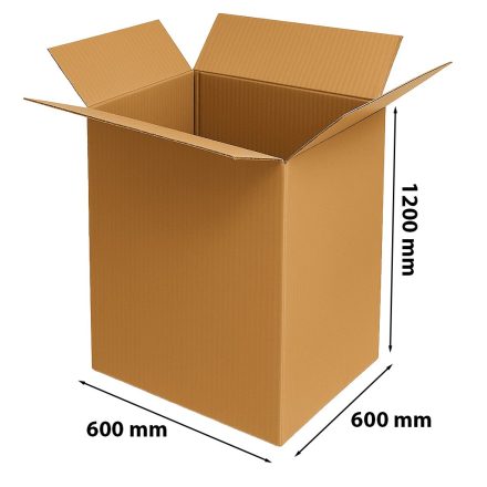 Grand carton à rabat brun 600x600x1200 mm 5-coucher BC 650