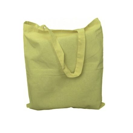Sac en coton jaune pour les achats 380x420 mm poignée 70 cm 140 g/m2