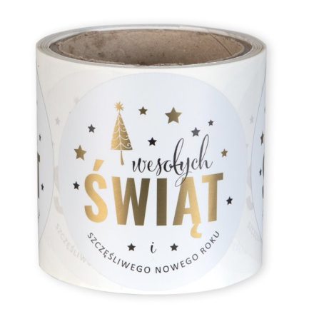 Autocollants de Noël ronds en blanc 90 mm Décoration cadeau 100 pcs