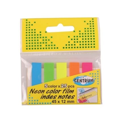 Les signets d'indexation autocollants 44 x 12 mm 5 couleurs 5x25 pcs