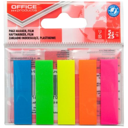 Les signets d'indexation autocollants 12x45 mm, 5x25 pcs, mélange de couleurs
