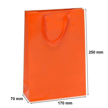 Sacs-cadeaux laminés 170x70x250 orange avec poignée
