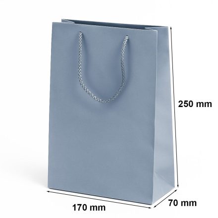 Sac en papier feuilleté argent avec poignée 170x70x250 mm Prestige