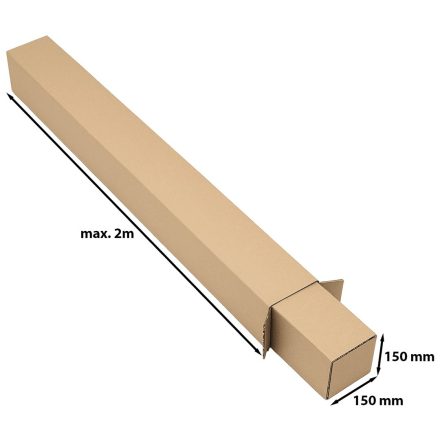 Boîte télescopique 150x150 mm au 2 m, boîte réglable en carton