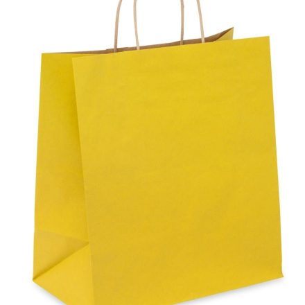 Sacs d'achat en papier jaune 305x170x340 mm avec poignée, 10 pcs