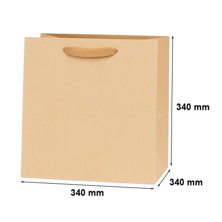Sac en papier Kraft 34x34x34 cm Q5 brun avec fond de bloc sur