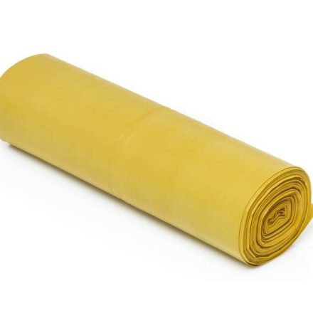 Sacs à ordures en plastique robustes et volumineux LDPE 60 l, 50 pcs jaunes 35 um
