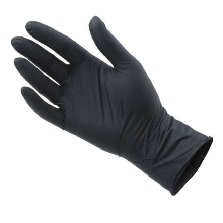 Gants de protection en nitrile noir XL jetable sans poudre 100 pcs