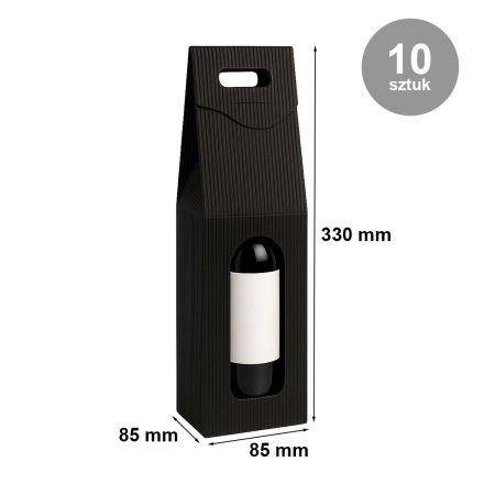 Boîtes à vin noir cardées 85x85x330mm 10pc