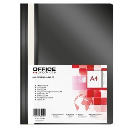 Cahier A4 PP noir doux, fichier pour documents, 25 pcs