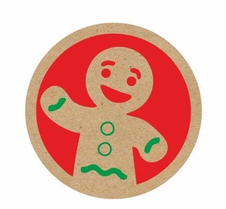 Autocollants de vacances rond kraft Tight 35 mm, 200 pcs sur rouleau