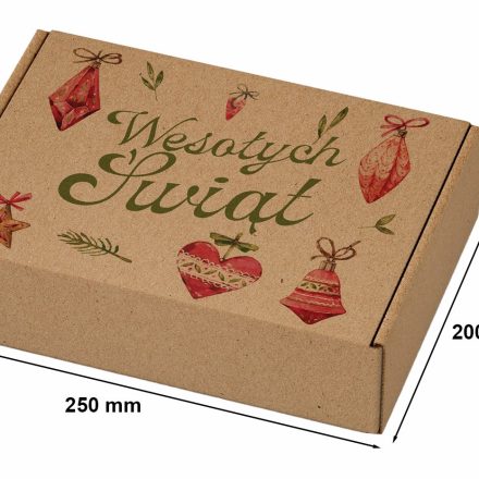 Boîte de Noël en carton 250x200x100mm Joyeux Noël, Bombay.