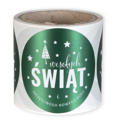 Autocollants de Noël vert rond 90mm décoration de cadeaux 100 pcs