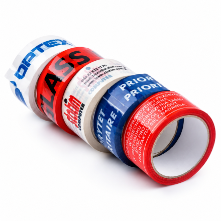 Bande d'emballage avec logo Solvent 3 couleurs 48 mm x 54 m 108 rouleaux