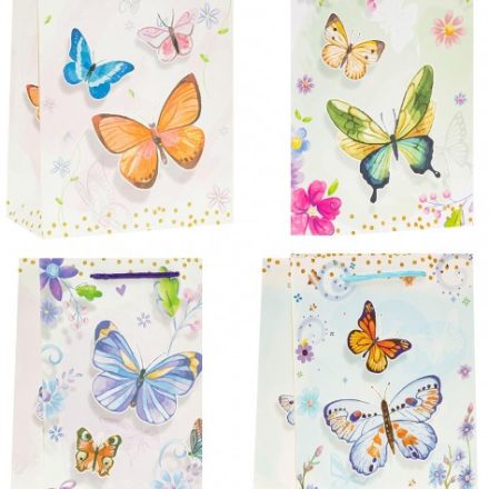 Sac cadeau Lux A4 papillons TK-22005 26x10x32 cm 12 pcs