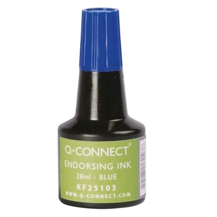 Estampille Q-Connect et encre de timbre 28 ml sans huile bleue