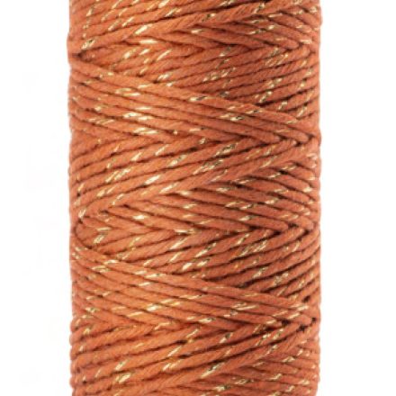 Cordon de coton orné de macrom or-orange 2mm 100g 45m