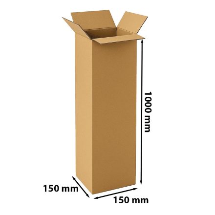 Carton rabat allongé boîte en carton brun 150x150x1000 mm