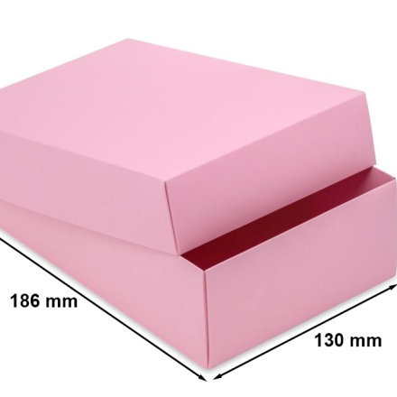 Boîte décorative en carton 186x130x60 mm poudre rose