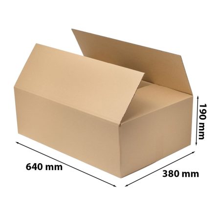 Carton pour l'emballage InPost taille B 640x380x190 mm externe.