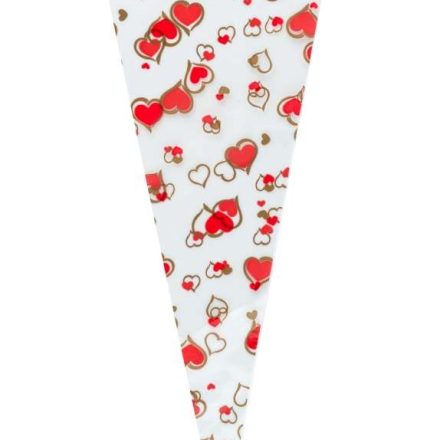 Point du cône Cellophane avec empreinte cardiaque 15x40 cm pour les fleurs et