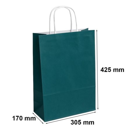 Sac cadeau en papier vert 305x170x425 mm ECOBAG 23 l 100 g/m2